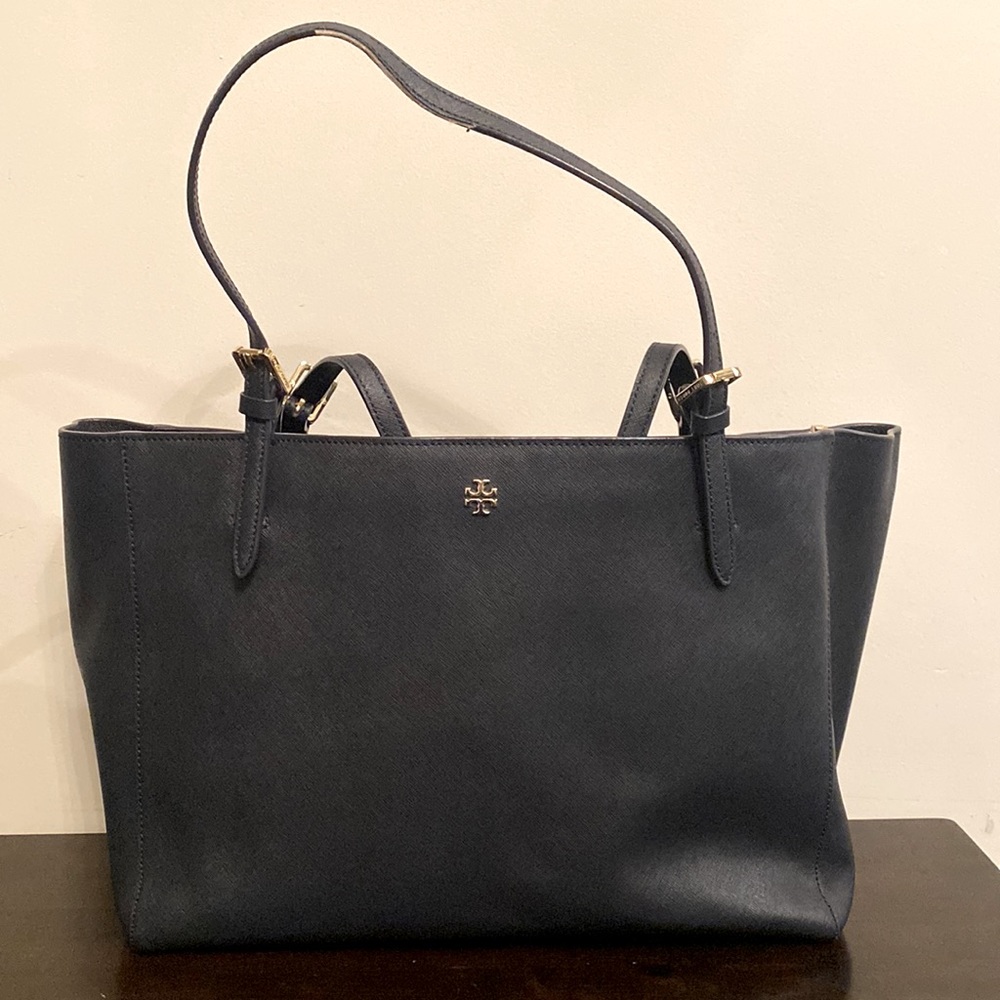 Tory Burch Saffiano Leather Tote Bag with laptop sleeve